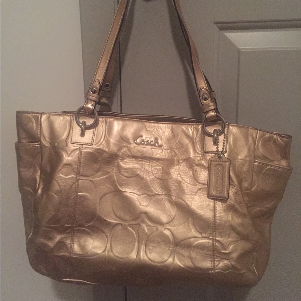 Coach Gold Patent Leather Purse
